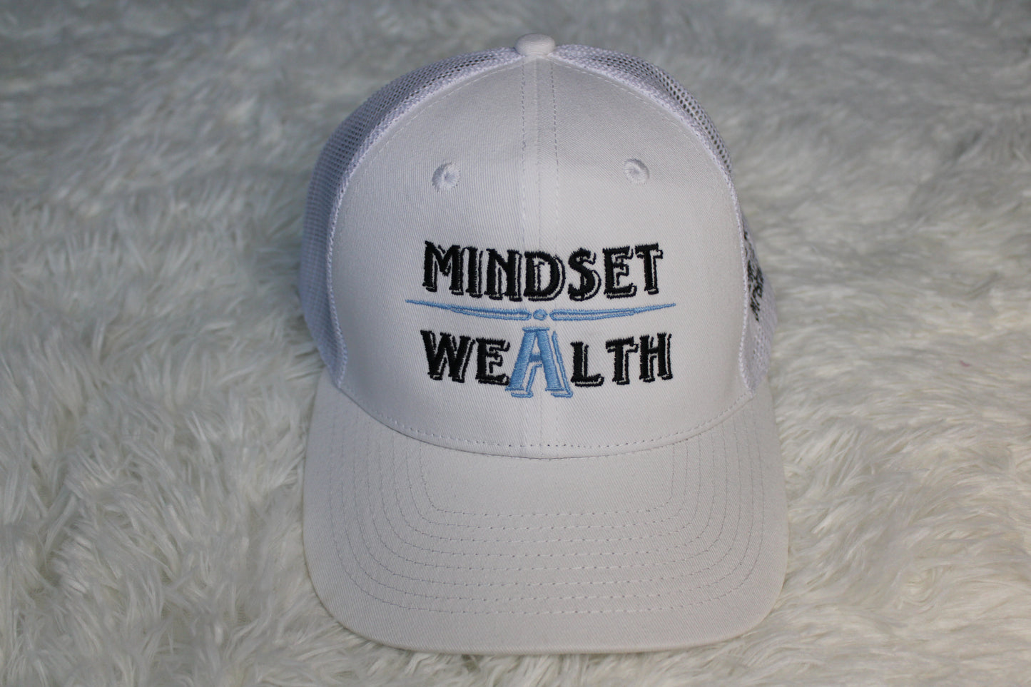 Mindset = Wealth Trucker Hat (White)