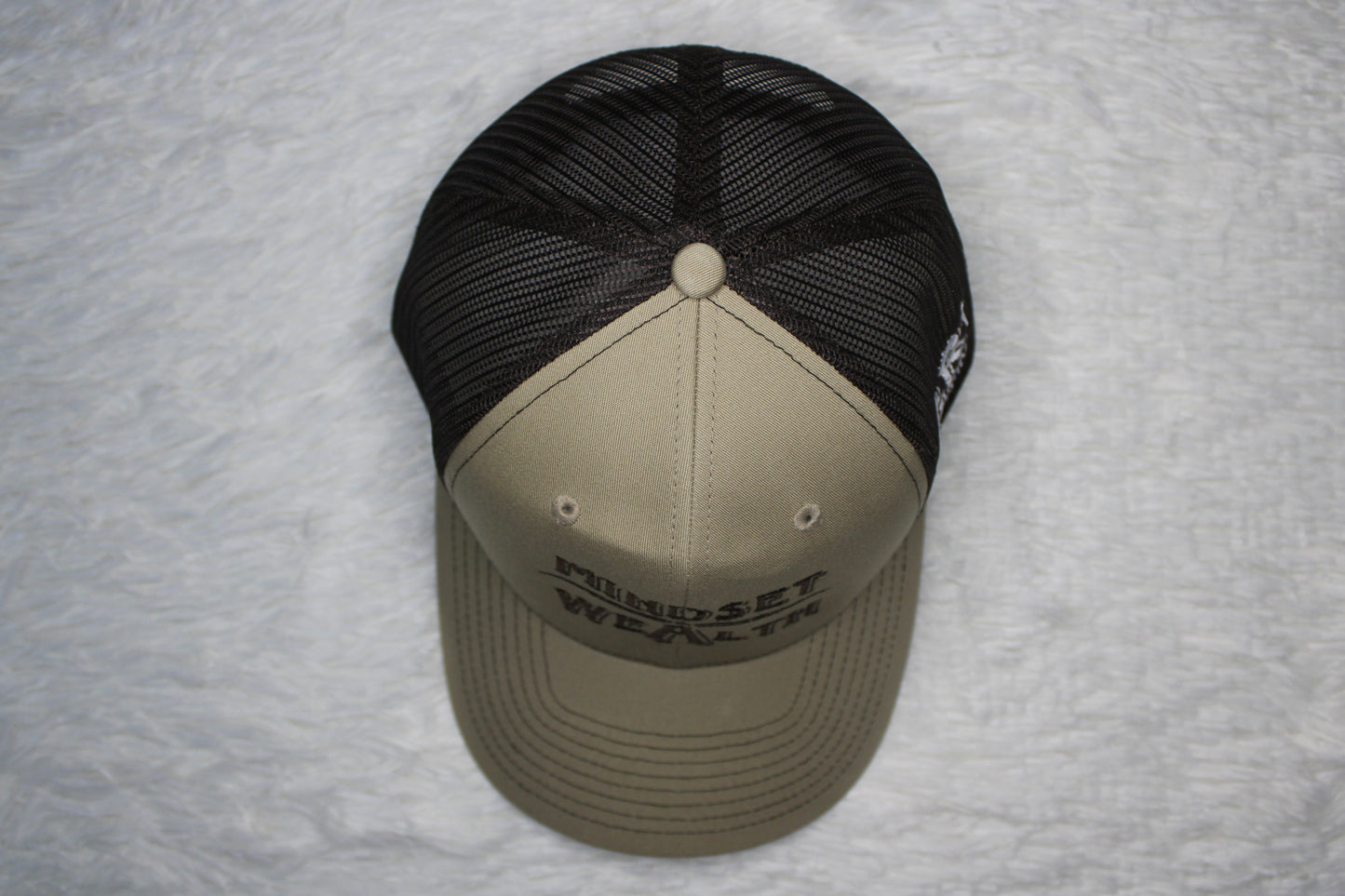 Mindset = Wealth Trucker Hat (Tan/Brown)