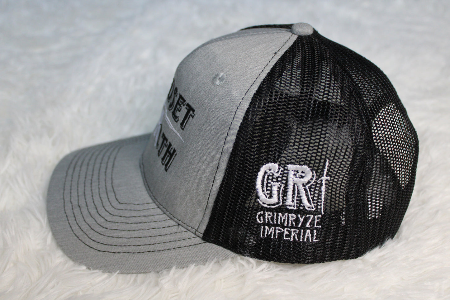 Mindset = Wealth Trucker Hat (Grey/Black)