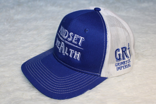 Mindset = Wealth Trucker Hat (Blue/White)