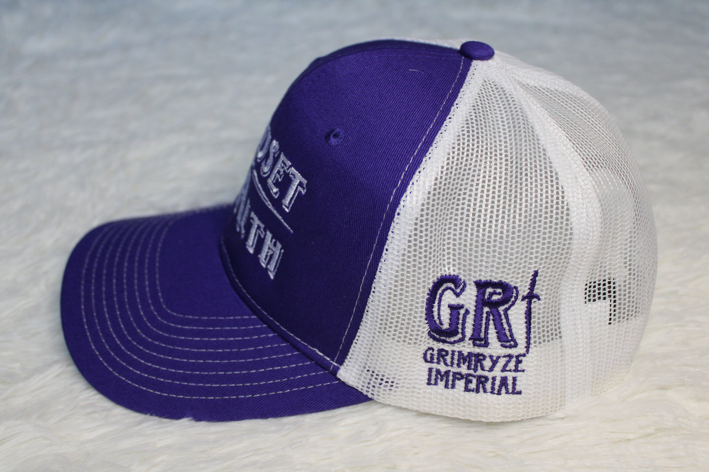 Mindset = Wealth Trucker Hat (Purple/White)