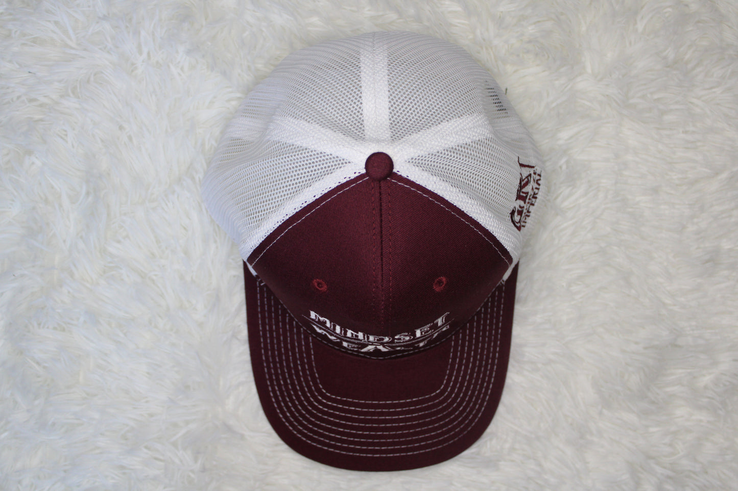 Mindset = Wealth Trucker Hat (Maroon/White)