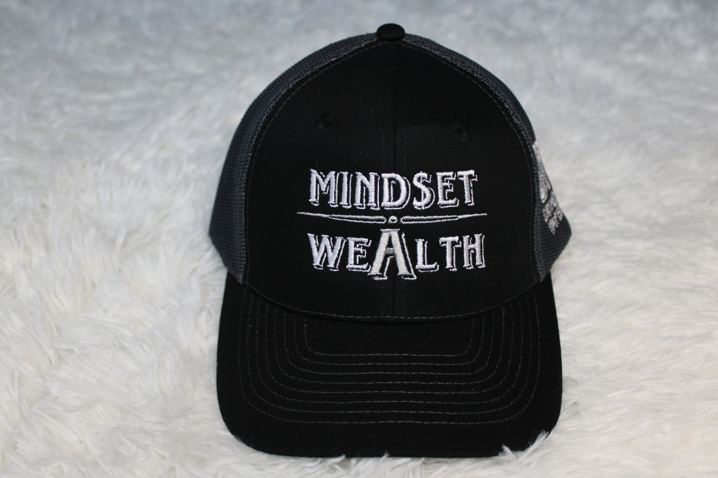 Mindset = Wealth Trucker Hat (Black/Grey)