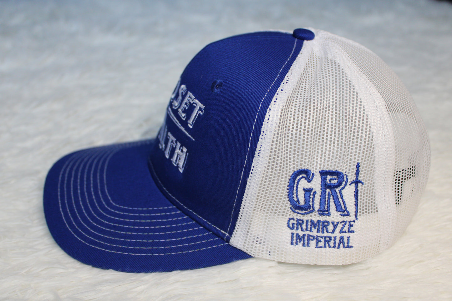 Mindset = Wealth Trucker Hat (Blue/White)