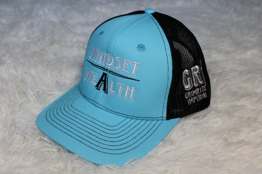 Mindset = Wealth Trucker Hat (Turqoise/Black)