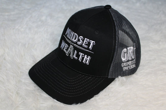 Mindset = Wealth Trucker Hat (Black/Grey)