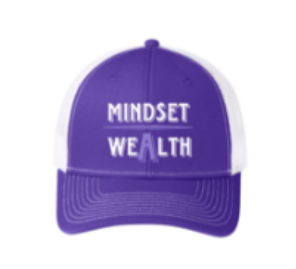 Mindset = Wealth Trucker Hat (Purple/White)