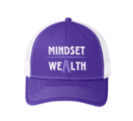 Mindset = Wealth Trucker Hat (Purple/White)