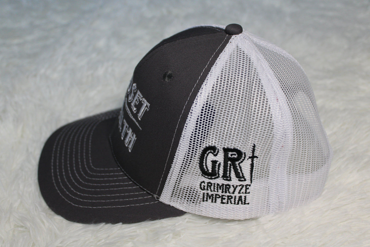 Mindset = Wealth Trucker Hat (Grey/White)