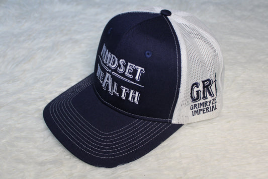 Mindset = Wealth Trucker Hat (Navy/White)