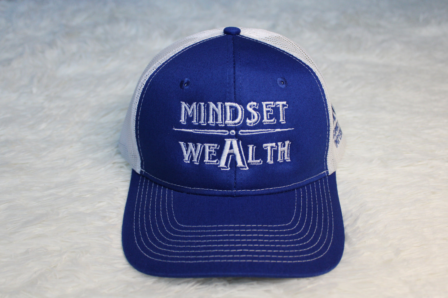 Mindset = Wealth Trucker Hat (Blue/White)