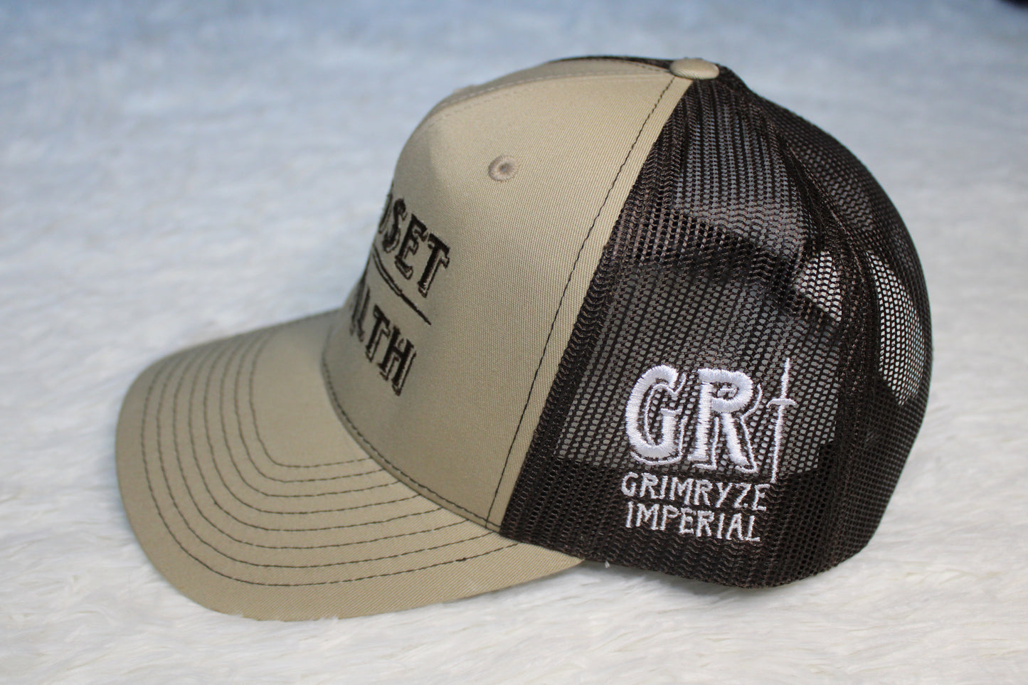 Mindset = Wealth Trucker Hat (Tan/Brown)