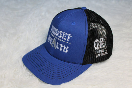 Mindset = Wealth Trucker Hat (Blue/Black)