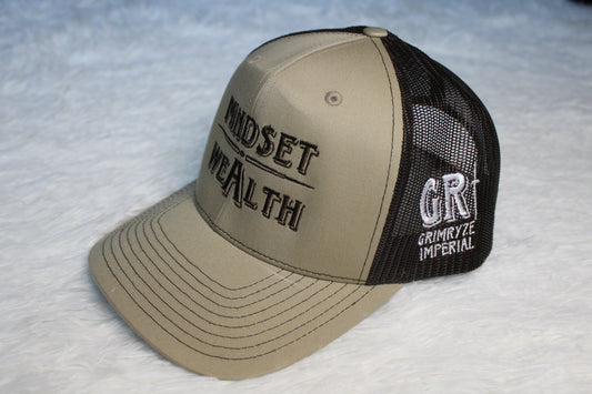 Mindset = Wealth Trucker Hat (Tan/Brown)